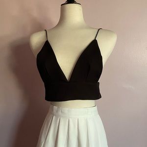 Black zip up bralette